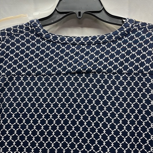 XXL basic editions navy blue and white cotton blouse - Picture 6 of 6